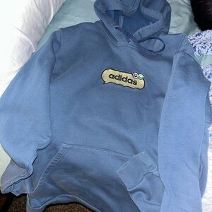 Adidas Classic Blue Pullover with emoji embroidered logo